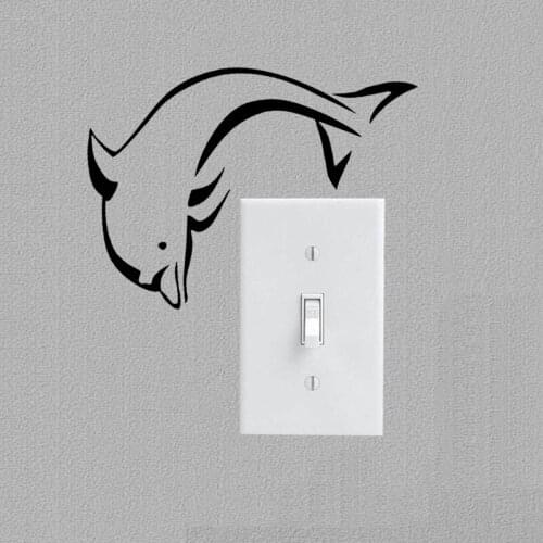 Initial Monogram Vinyl Wall Sticker Dolphin Personalized Art Switch Decal Bedroom Decor 3SS0219