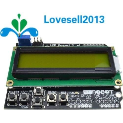 New 1602 LCD Board Keypad Shield Yellow Backlight For Arduino Duemilanove Robot Yellow backlight