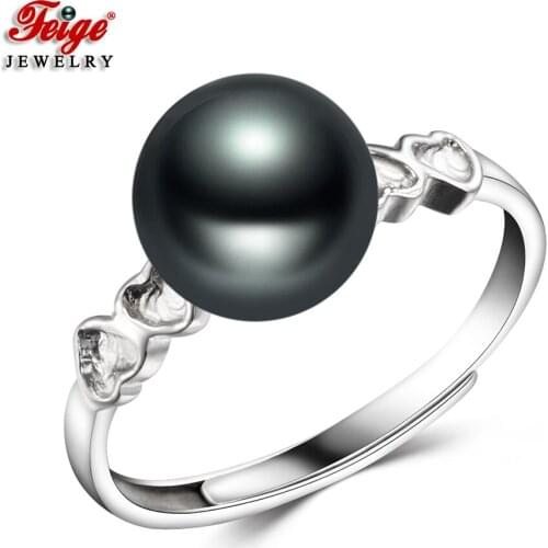 Popular Heart 5 Colors Natural Freshwater Pearl Rings for Women Gifts Fashion Jewelry Dropshipping FEIGE
