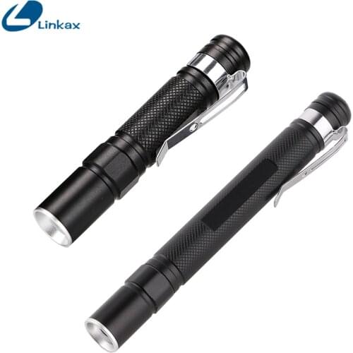 Portable XPE LED Clip Flashlight Torch Pocket Light Switch Modes Outdoor Camping Light AAA battery Flashlight Lamp Penlight