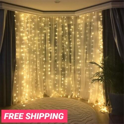 3M x 3M 300 LED Home Outdoor Holiday Christmas Decorative Wedding Xmas String Fairy Curtain Garlands Strip Party Lights