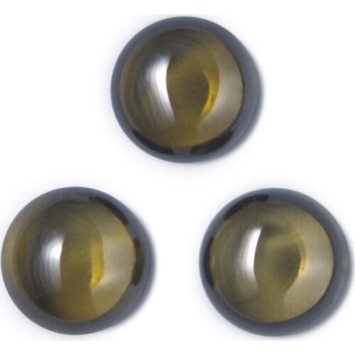 Size 4.0~12mm Round Shape Olive Green Cabochon CZ Stone Synthetic Cubic Zirconia Cubic Zircon Stone