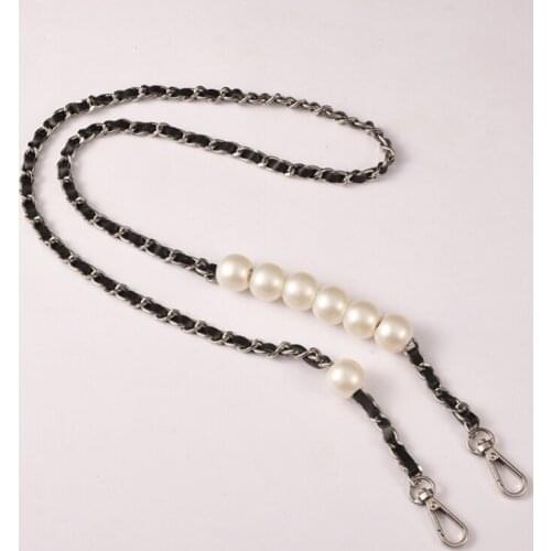 Luxury Brand Bag Chain Strap Handle Replacement For Handbag Shoulder Bag messenger Bags Leather Pearl Straps correa bolso STP252