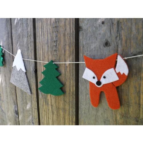 Fox Mountain Christmas nursery room felt Garlands buntings Christening wedding birthday bridal baby shower Church decor banners