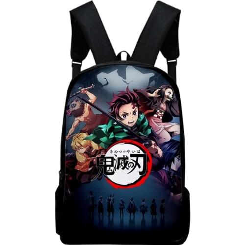 2021 3D Print Demon Slayer Backpack Teenager School Bag Women Laptop Bagpack Men Hip hop Travel Bagpack Bookbag Mochila