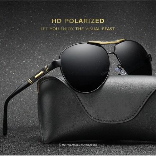 Brand Designer Mens sun Glasses Pilot H D Polarized Sunglasses For Men/Women Driving Sun Glasses With case Oculos De Sol M206