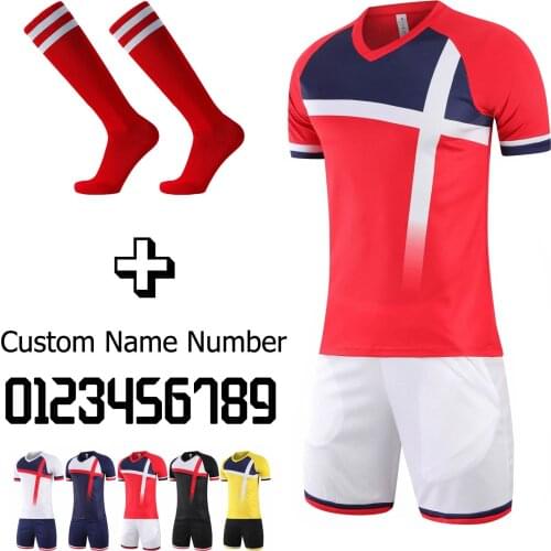 New Season Football Club Jerseys Uniforms Men Boys Soccer Player Team Training Clothes Suit Socks DIY Custom Kids Sportswear