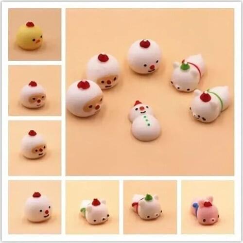 Funny TPR Christmas Squeeze Anti-stress Soft Rubber Toys For Children Kids Christmas Party Decorations for Home Xmas Gift