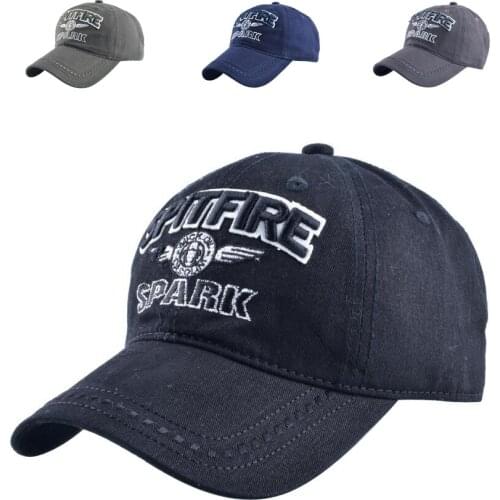 Womens Retro Baseball Cap For Men Personalized Embroidery Letters Spitfire and Spark Adjustable Sun Hat Hip hop