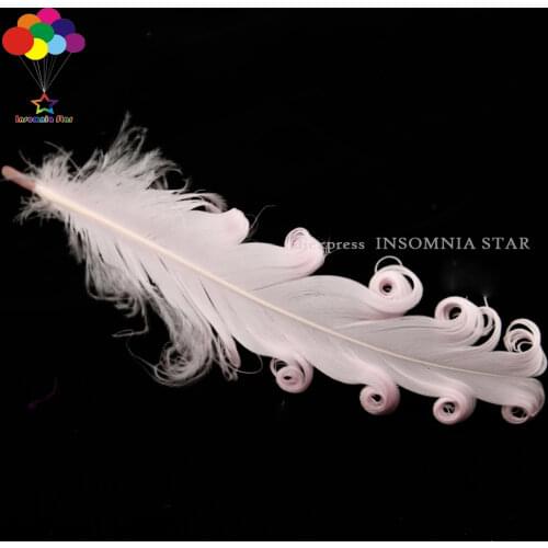 100 Pcs Baby Pink Curly Goose Feathers 15-20 CM/6-8inch Carnival Wedding Halloween Christmas Wedding Costumes Decorative Feather