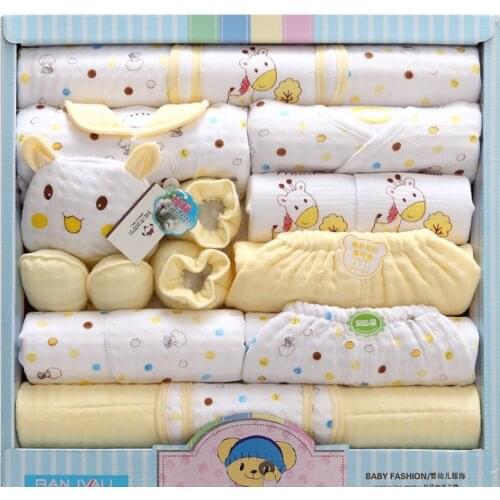 18 Piece Autumn Winter Newborn Baby Girl Clothes Outfits 100% Cotton Infant Suit Baby Boy Clothes Pants Hat Bib Roupa