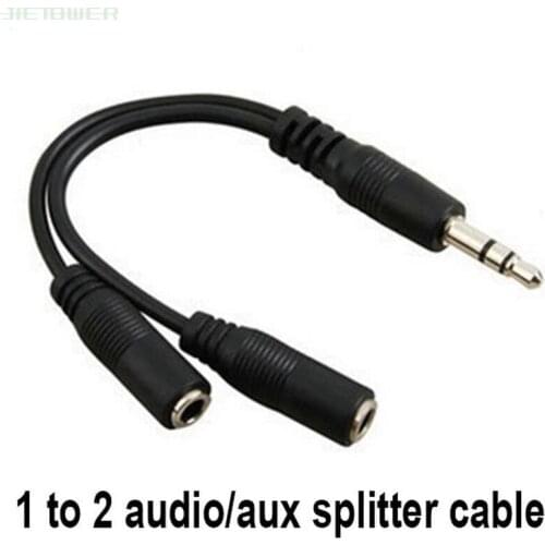 3.5mm Male Splits Two 3.5mm Female Headphone Audio Adapter Cable Professional Audio Line Hot Sell 300pcs/lot