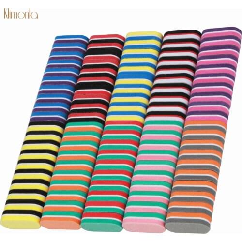 50pcs Mix Color Nail File Sponge Double-side Nails Sanding Buffer Limas Unas Mini Nail Files Set Beauty Manicure Art Tools