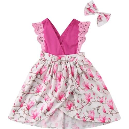 Toddler Kids dresses For Girls summer sleeveless dress Flowers vestido Todler Baby Girl Clothes children Beach Princess dress CM