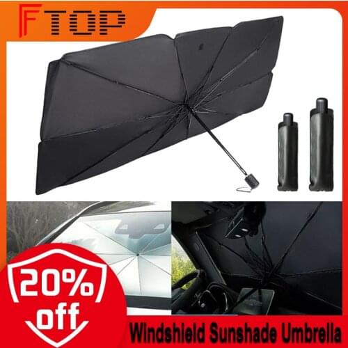 125Cm/145Cm Car Windshield Sun Shade Umbrella Summer Retractable Uv Reflection Sunshade Cover Front Window Sun Protector