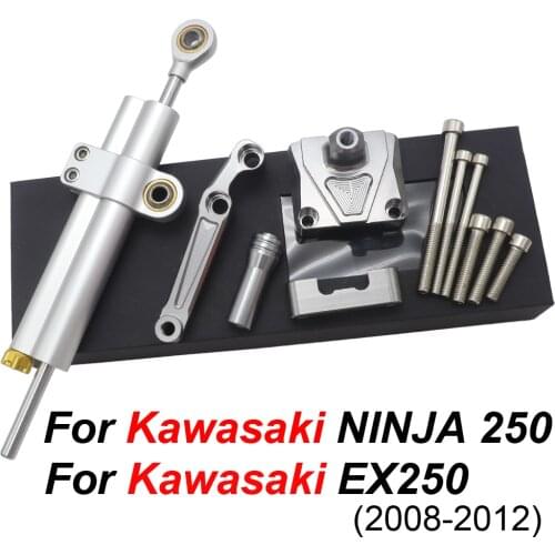 CNC Motorcycle Stabilizer Steering Damper Mounting Bracket Support Kit For Kawasaki EX250 NINJA 250 2008-2012