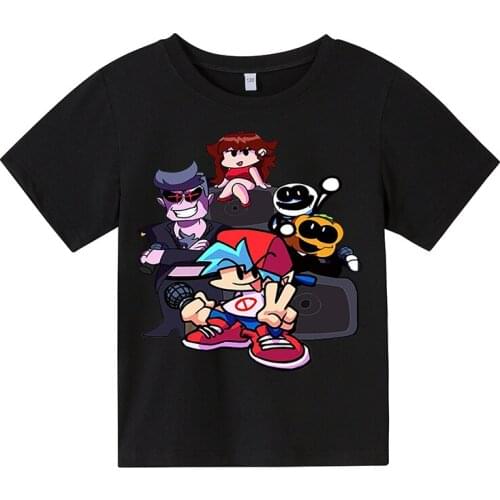 Friday Night Funkin Tshirt Round Neck Boys And Girls Tshirt Summer Short Sleeve Harajuku Streetwear Casual Sports Short Sleeve