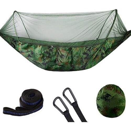 Outdoor Camping Parachute Cloth Mosquito Net Hammock Ultra-light Portable Automatic Speed Opening Anti-mosquito Widened Swing