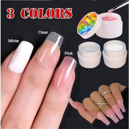 Nail Extension Gel 3 Colors Builder Gel for Nails Finger Extensions Form Tips UV Gel Polish Art Varnish Kits Sticker