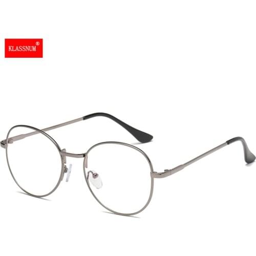 Hot Sale 1PC Fashion Metal Unisex Computer Round Frame Glasses Women Rays Radiation Eyewear Frame Anti Blue Light Glasses 2019