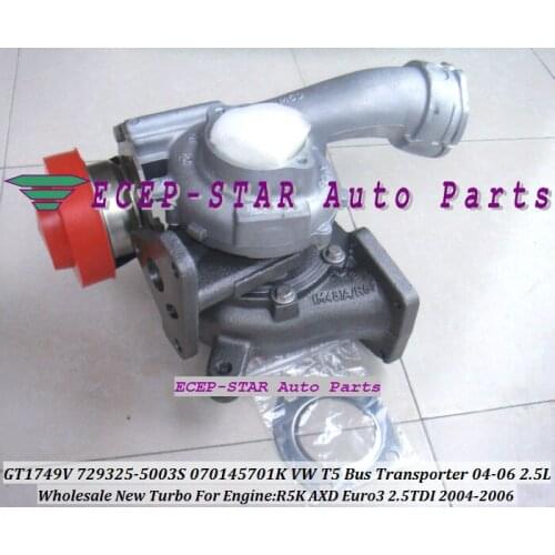 GT1749V 729325 729325-5003S 729325-5002S 070145701K Turbo Turbocharger For VOLKSWAGEN VW Bus Transporter T5 2004-06 R5K AXD 2.5L