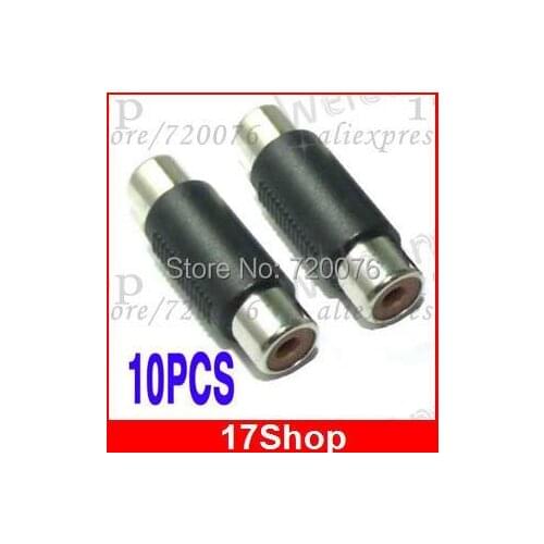 Female to Female RCA plug Speaker Cables Adapter 10PCS