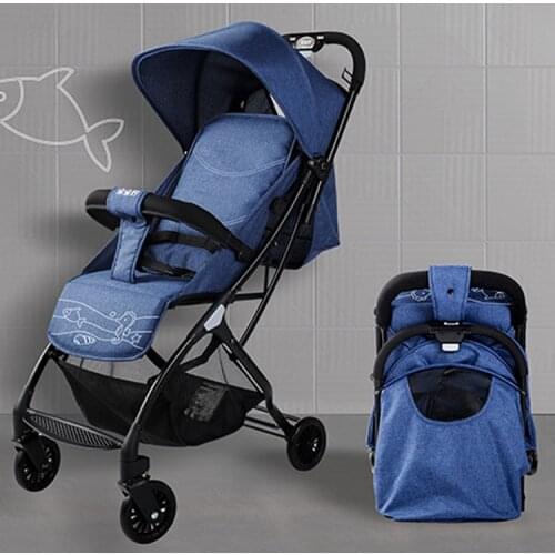 Sitting and Lying Baby Pocket Car Children Portable Baby Push and Fold Baby Stroller Aluminum Trolley Salon Tray