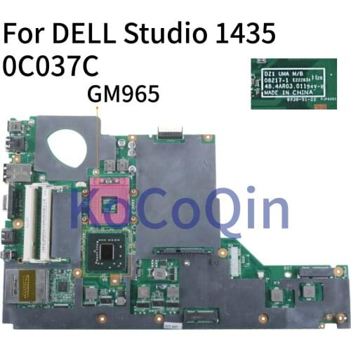 KoCoQin laptop Motherboard For DELL Studio 1435 Mainboard CN-0C037C 0C037C 08217-1 48.4AR03.011 GM965