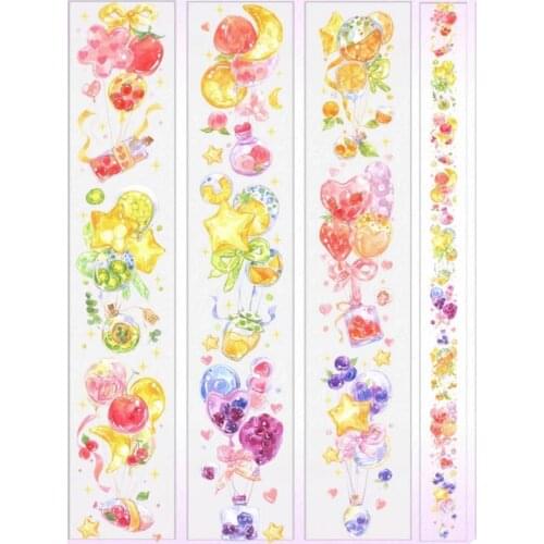 Colorful Fruit Balloon Clear PET Tape for Card Making Bullet Journal DIY Scrapbooking Label Sticker