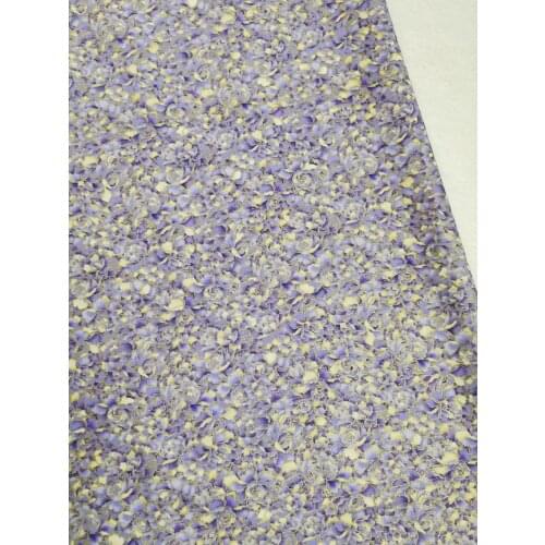 Meter Purple Flora Rose Golden Glitter Stamping Embossing Mysterious Plain Cotton Fabric DIY sewing Clothing Tissue Telas