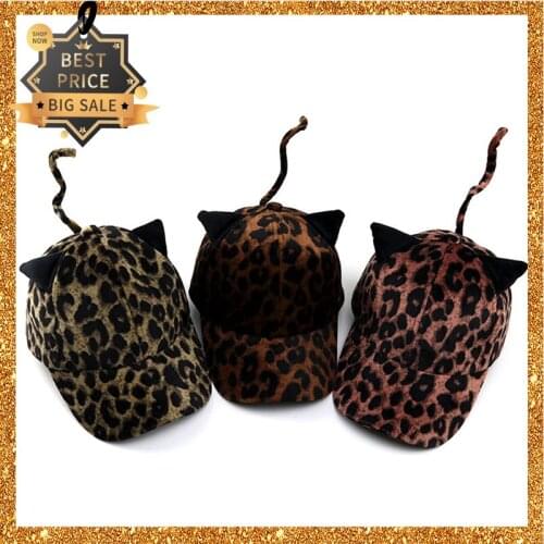 Fashion Warm Sun Hat Adjustable Baseball Cap Kid Cartoon Beanie Bucket Cap BoyGirl Autumn Casquette HipHop Winter Shield Leopard