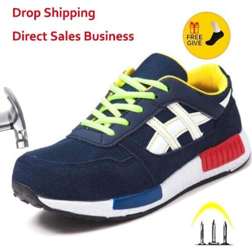 Men Women Safety Shoes Steel Toe Work Shoes Flats Casual Protective Footwear Sneaker Protect construction safety Mens work Boots