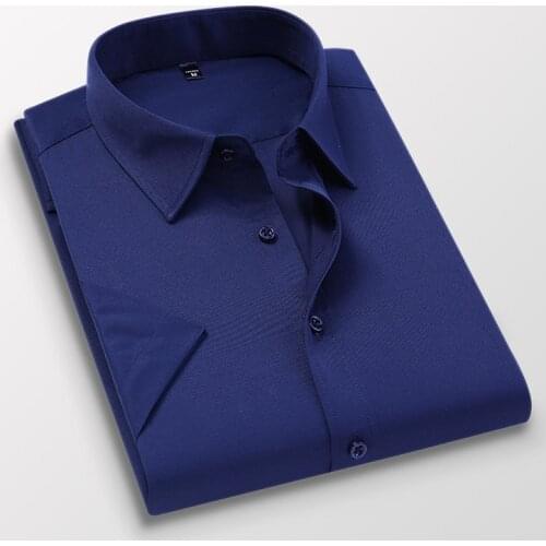 2020 New Arrival Summer Man Shirt Short Sleeved Dress Causal Thin Slim Fit White Weeding Male Shirt Brand Men Clothes DS415