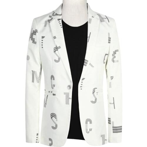 Mens suit spring 2021 printed letter suit mens slim blazer mens wedding dress business party dress mens coat