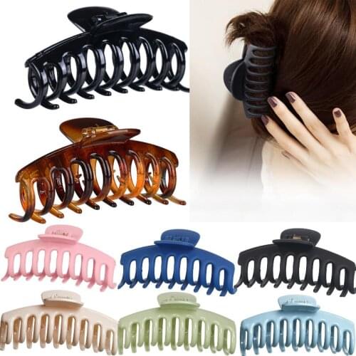 11cm Neon Color Hair Claws Bath Clip Claw Clip Large Barrette Crab Ponytail Clip For Women Girls Hair Accessories Gift
