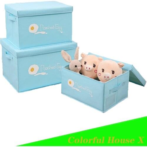 Organizer For Clothes Storage Box Household Products Foldable With Lid Storage Box High Capacity Creativity packaging Toy Yellow
