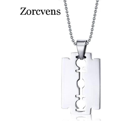 Modyle Cool Man Razor Blade Stainless Steel Jewelry Pendant Necklace