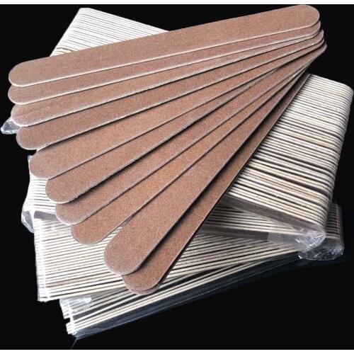100 Pcs Natural Nail File Wood Nail File Wooden Emery Board 180/180