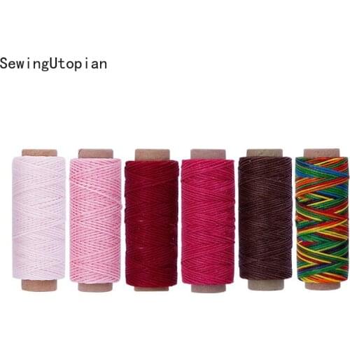 Flat Waxed Thread 150D 12/30/50M Wax String Cord Sewing Craft Tool Portable for DIY Handicraft Leather Product Waxed Thread Cord