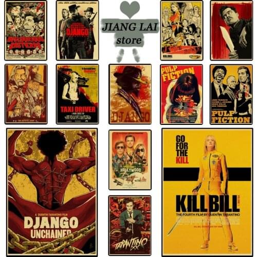 Quentin Tarantino Movie Poster Collection Vintage Kraft Poster Decorative Poster Home Decor Movie Wall Sticker Poster Movie