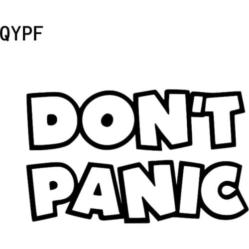 QYPF 16.7cm*10cm DON'T PANIC HITCHHIKERS GUIDE Fashion Car Sticker Decal Black Silver Vinyl C15-1860