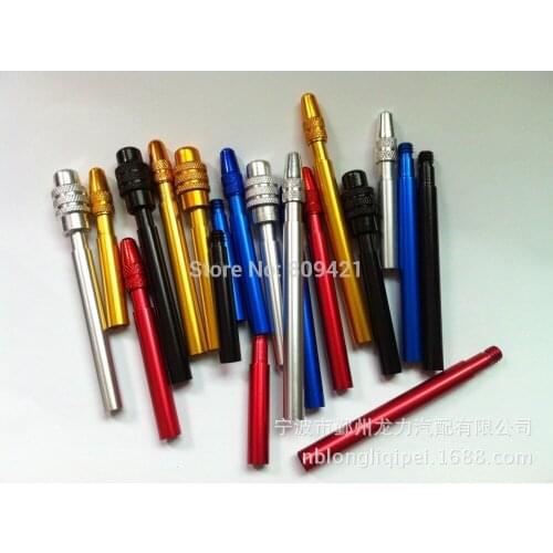 WholeSale 200pcs/lot Aluminum colorful CNC Presta Valve extenders Anodized 40/50mm without Caps for Road/Fixed gear Bike tyre