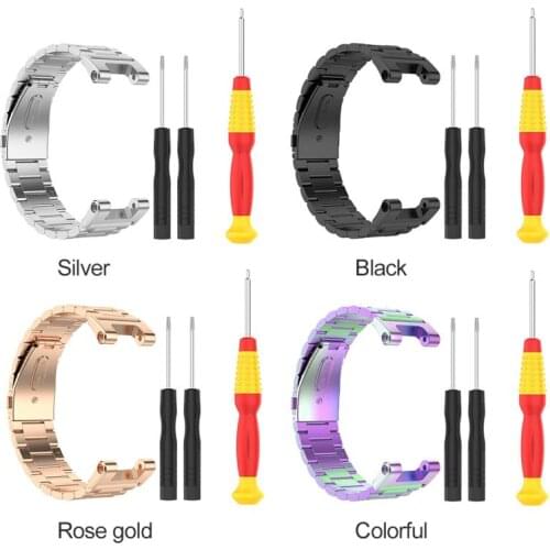 Wrist Band Belts For Huami Amazfit T-Rex Watch Replace Sports Silicone Strap Metal Band Bracelet Accessories