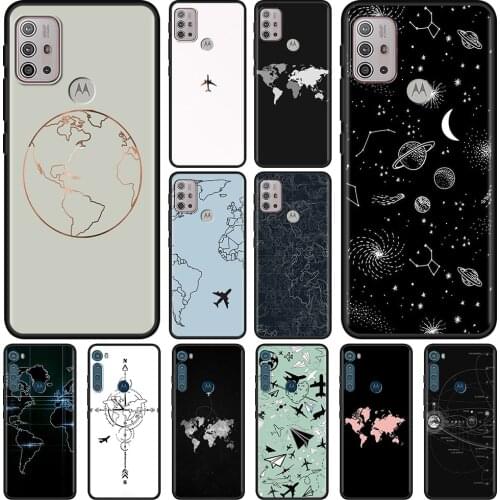 Luxury Popular Planes Map Designs Para for MOTO G9 plus E6s One Fusion Hyper Edge Case For Moto G Stylus G8 Power Plus G10 G30
