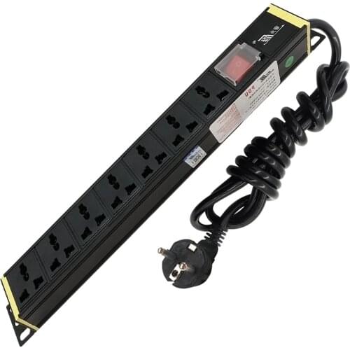 7AC SOCKET PDU Universal hole Outlets Switch Network Cabinet Rack 1.5/2.5 square AU/US/EU/UK PLUG Supply Power Distribution