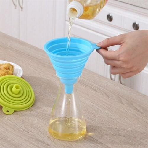 Foldable Funnel Silicone Collapsible Funnels Portable Folding Funnels Household Liquid Dispensing Transfer Kitchen Tools Gadgets