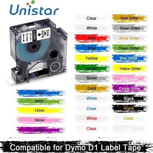 Compatible for Dymo D1 12mm tapes 45010 45013 40910 40913 43613 43610 ribbon cassette for dymo label manager LM 280 Label Maker