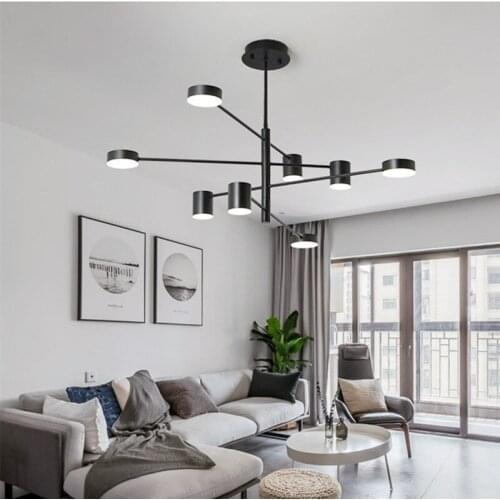 Postmodern Living Room Led Chandelier Simple Creative Adjustable Living Room Bedroom Coffee Shop Decoration Lamp Free Shipping