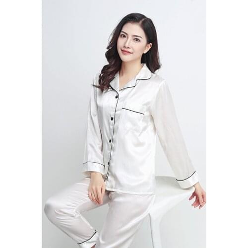 Thick 50 MM Silk PJ et WomenAutumn Spring Winter Soft Pijamas Lady Silk Pajamas Men Sleepwear 100% Mulberry Silk Pajama