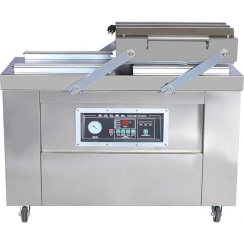 Rice Vacuum Machine Packing Double Room Fully Automatic Food Delicatessen Seafood Laminator Sealer Print Date Sealing Commercial